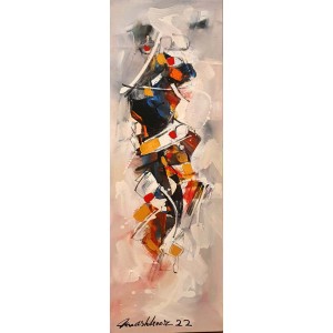 Mashkoor Raza, 12 x 36 Inch, Oil on Canvas, Abstract Painting, AC-MR-547
